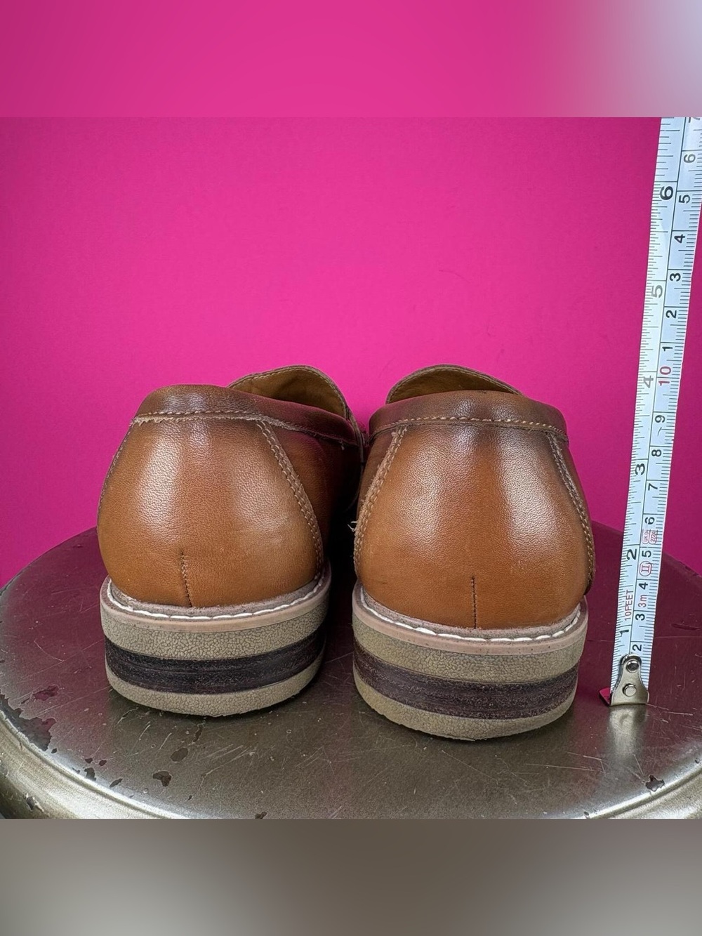 Earth Javas Brown Leather Penny Loafer US 8 Wide - Picture 5 of 8